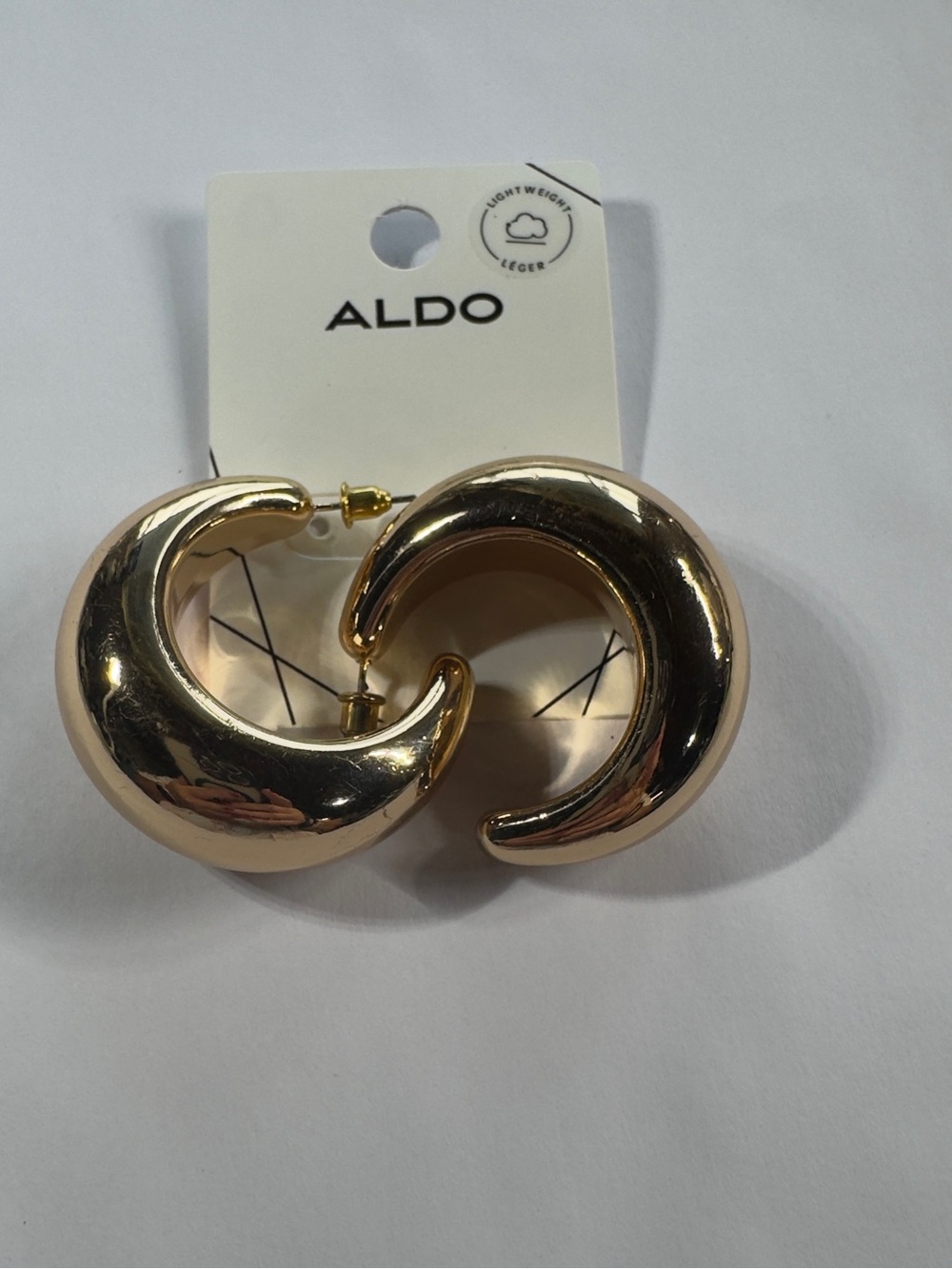 ALDO Shiny Gold Crescent Hoop Earrings